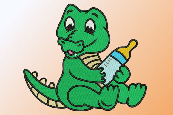 Baby Alligator with Bottle Embroidery Review