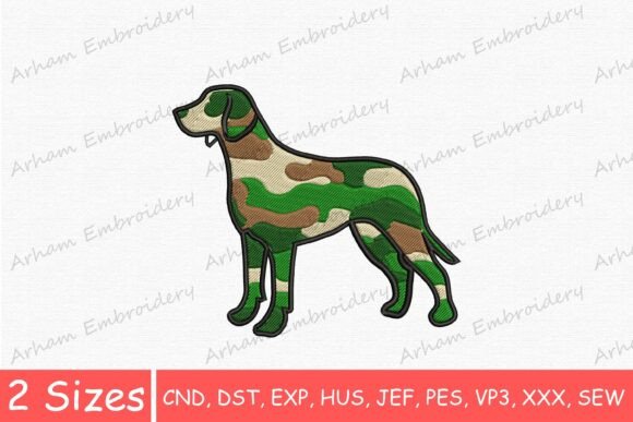 Camo Hunting Dog Embroidery Design Review