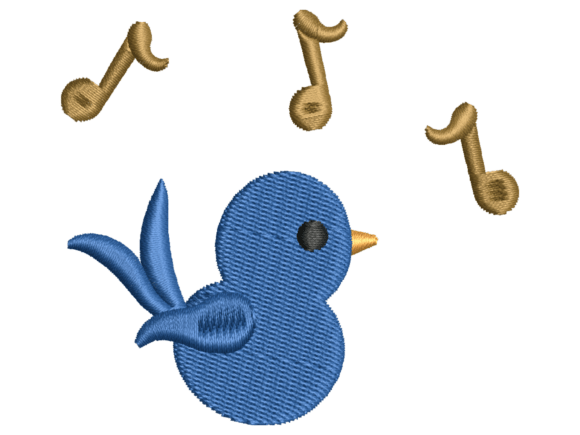 Cute Singing Blue Bird Embroidery: A Designer's Review