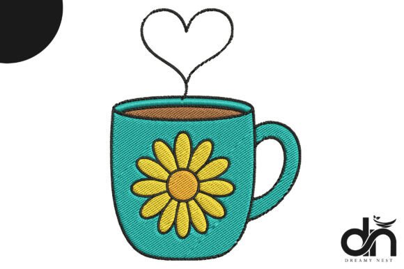 Daisy Coffee Mug Heart Steam Embroidery Review