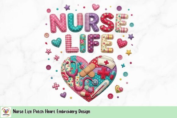 Nurse Life Patch Heart Embroidery Design Review